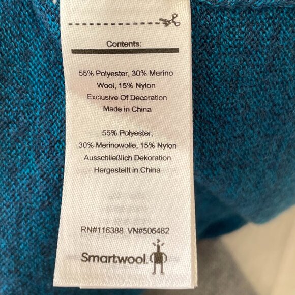 Smartwool Shadow Pine Colorblock Merino Wool Sweater Blue - Picture 4 of 11